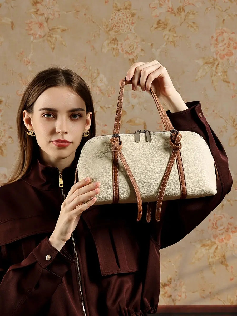 Vintage Leather Bowling Bag