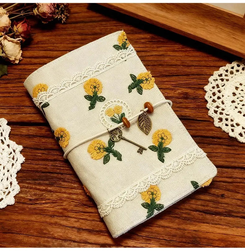 Floral Embroidery A6 Journal