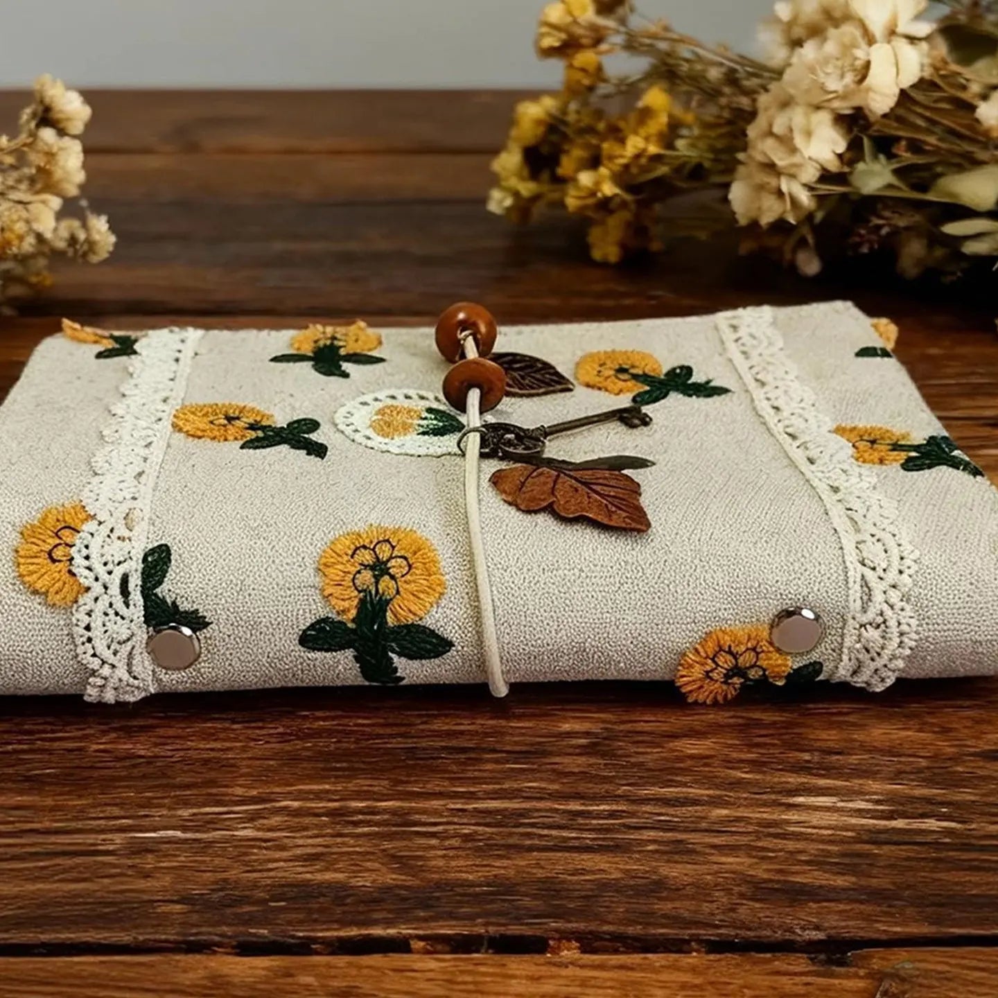 Floral Embroidery A6 Journal