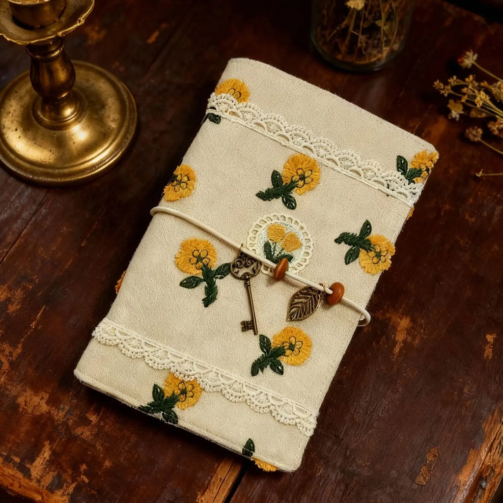 Floral Embroidery A6 Journal