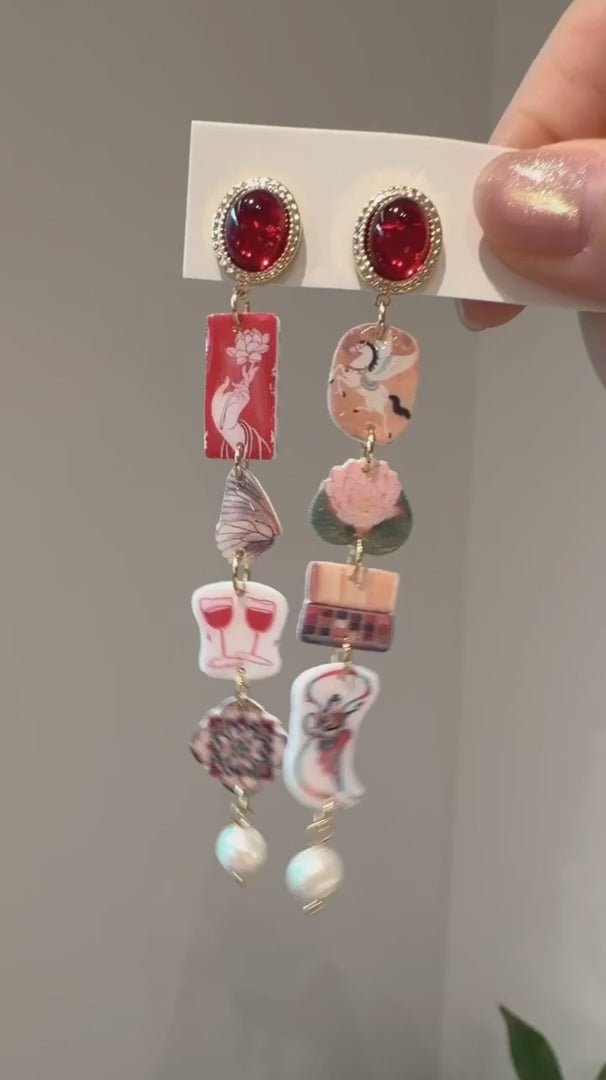 Asymmetrical Art Drop Earrings