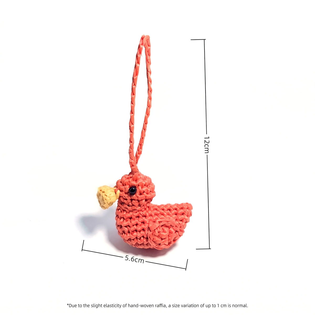 Handcrafted Raffia Duck Charm