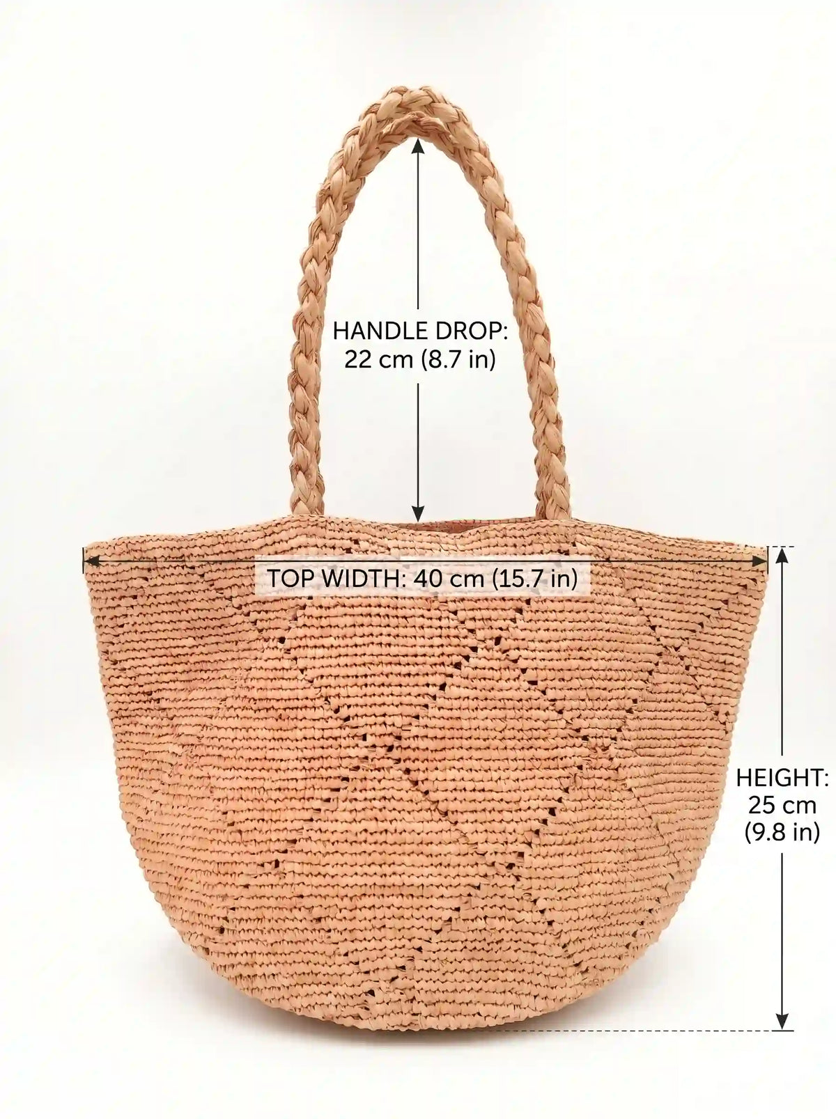 Handwoven Geometric Raffia Tote
