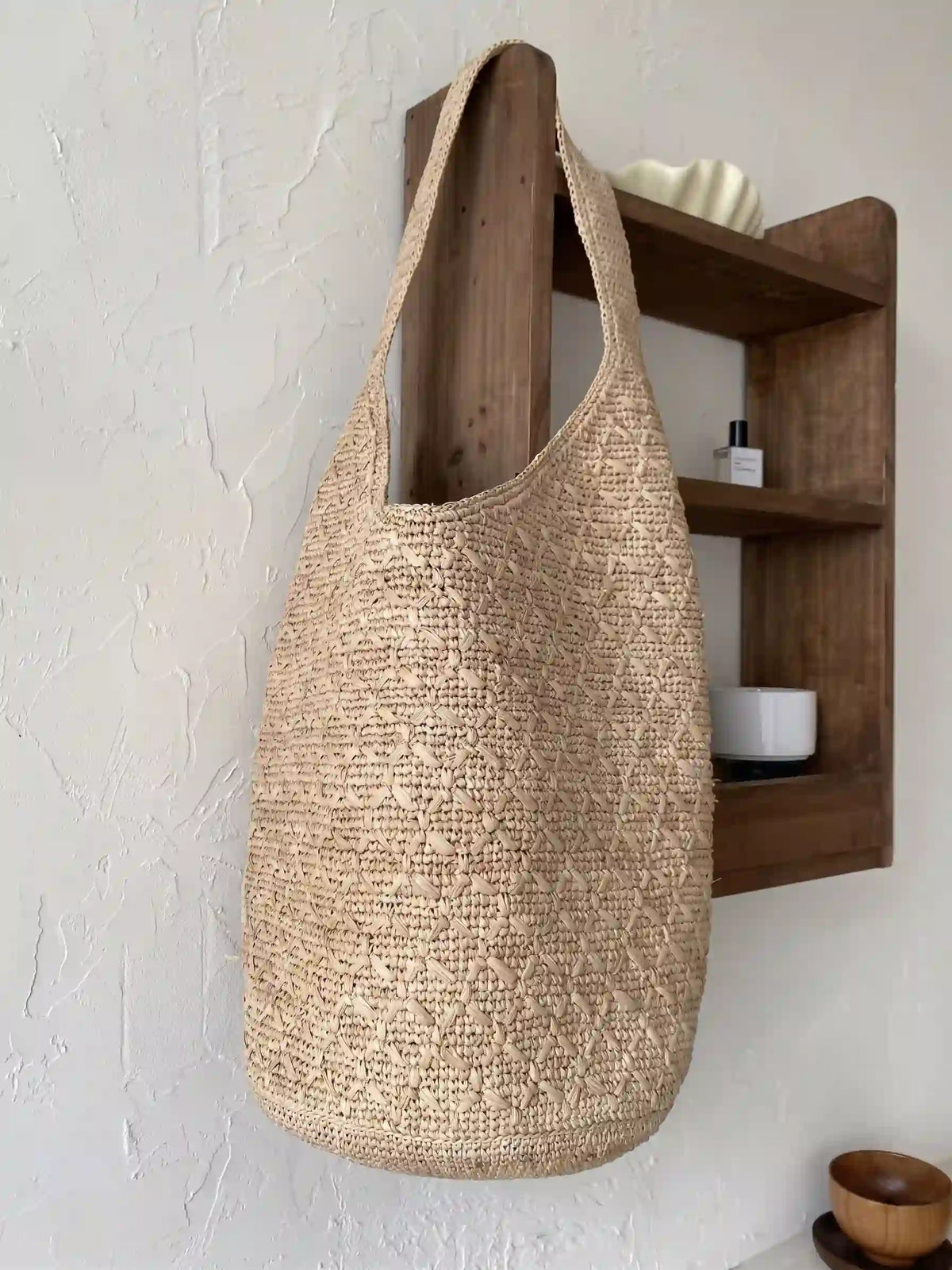Raffia Bucket Tote