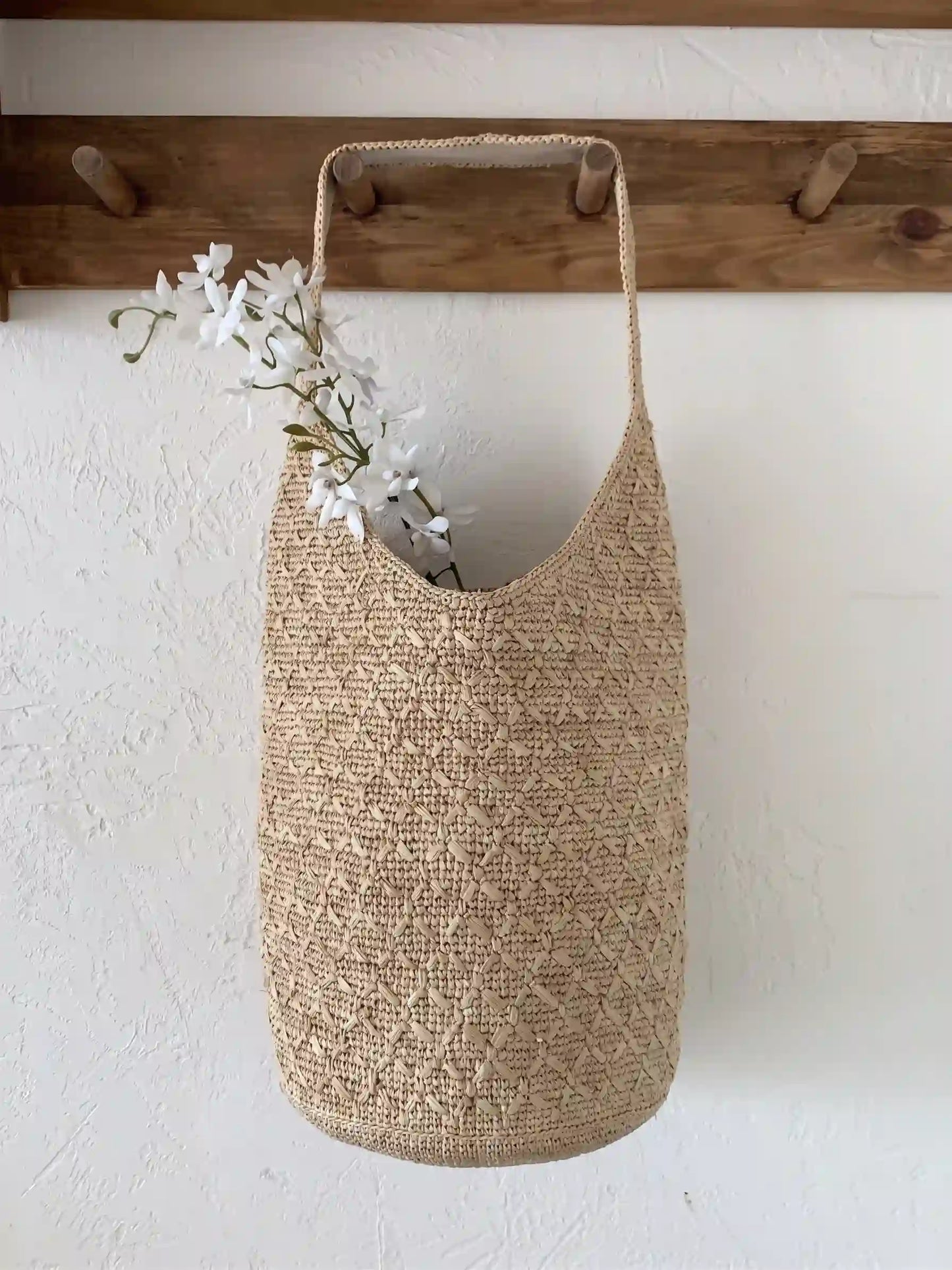 Raffia Bucket Tote