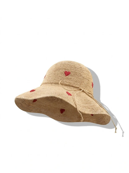 The Heart-Embroidered Artisanal Raffia Set