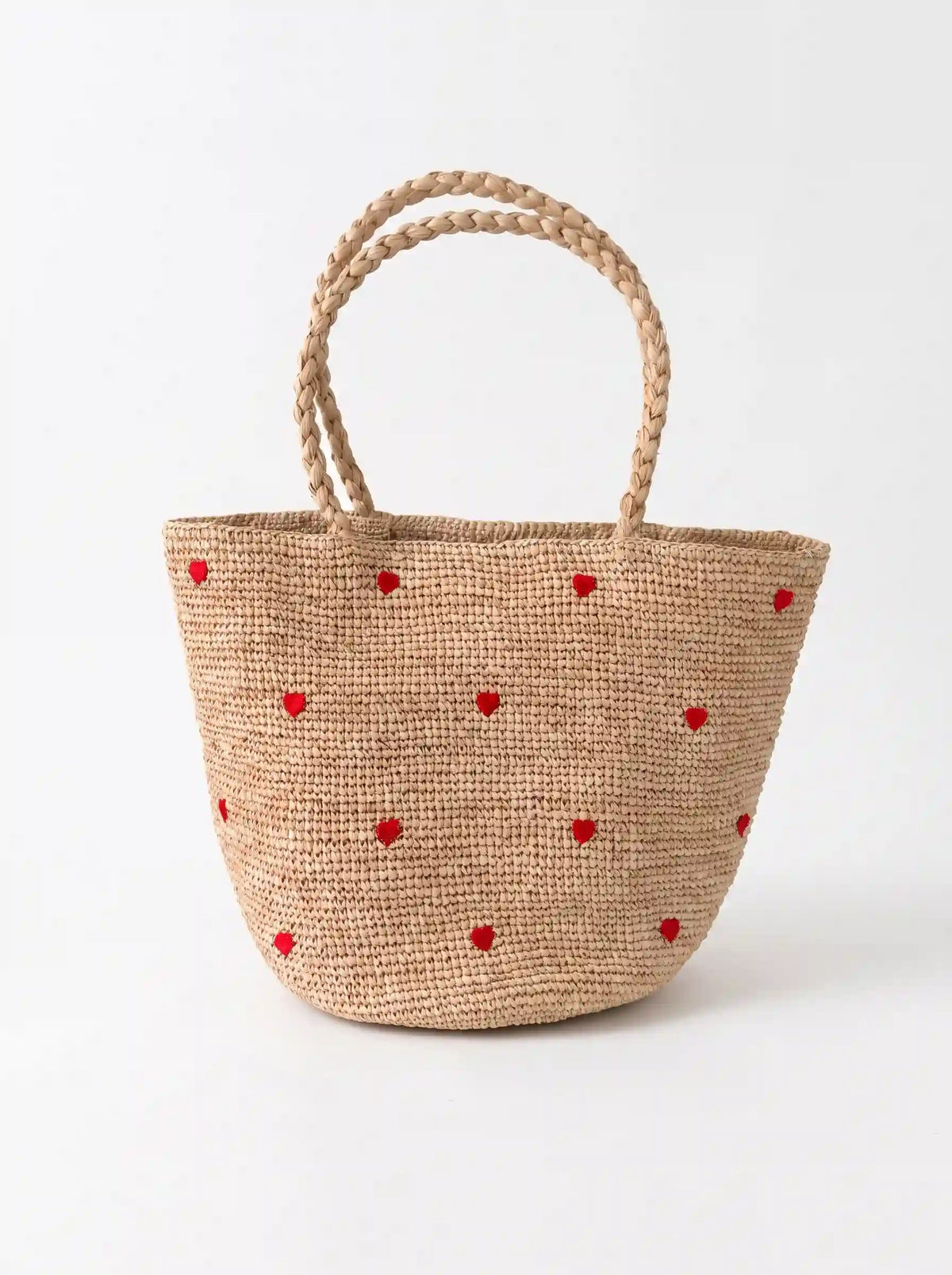 The Heart-Embroidered Artisanal Raffia Set