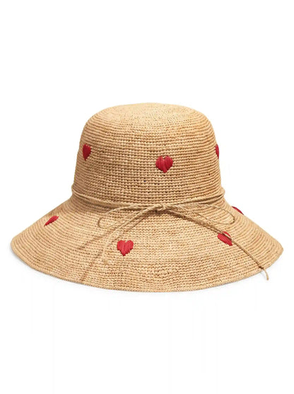 The Heart-Embroidered Artisanal Raffia Set