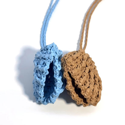 Handcrafted Raffia Seashell Charm