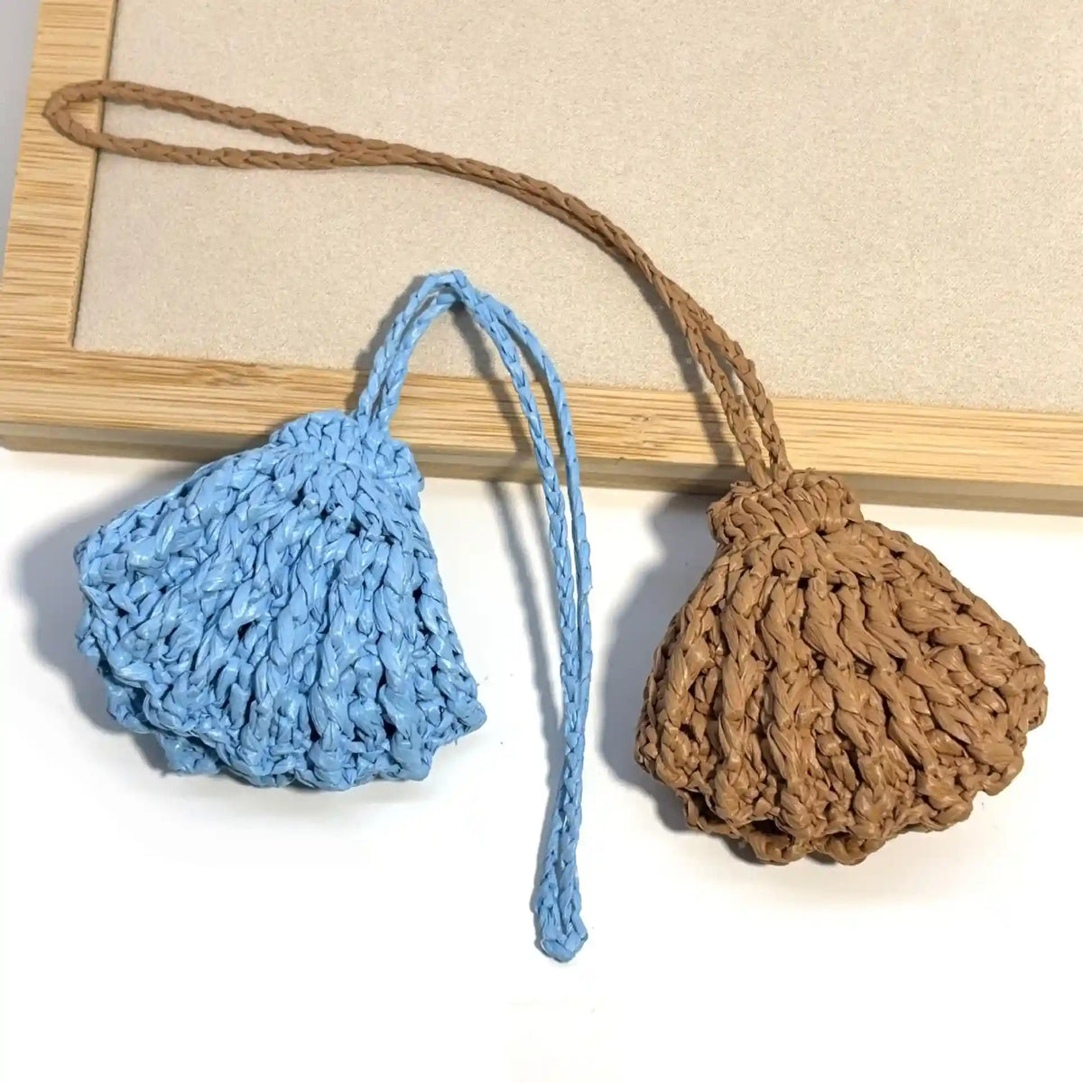 Handcrafted Raffia Seashell Charm