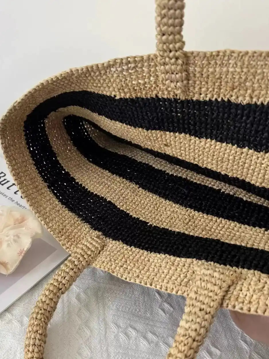 The Breton Striped Raffia Tote