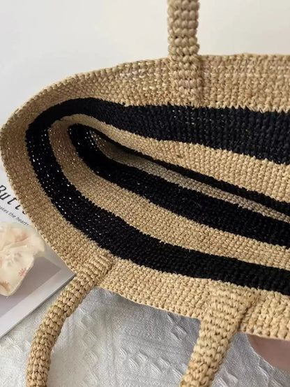 The Breton Striped Raffia Tote