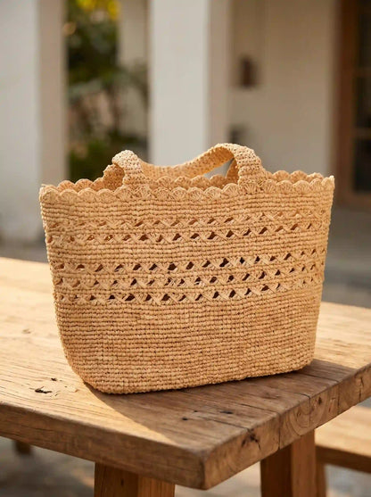 The Marina Artisan Raffia Tote