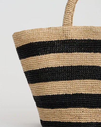 The Breton Striped Raffia Tote