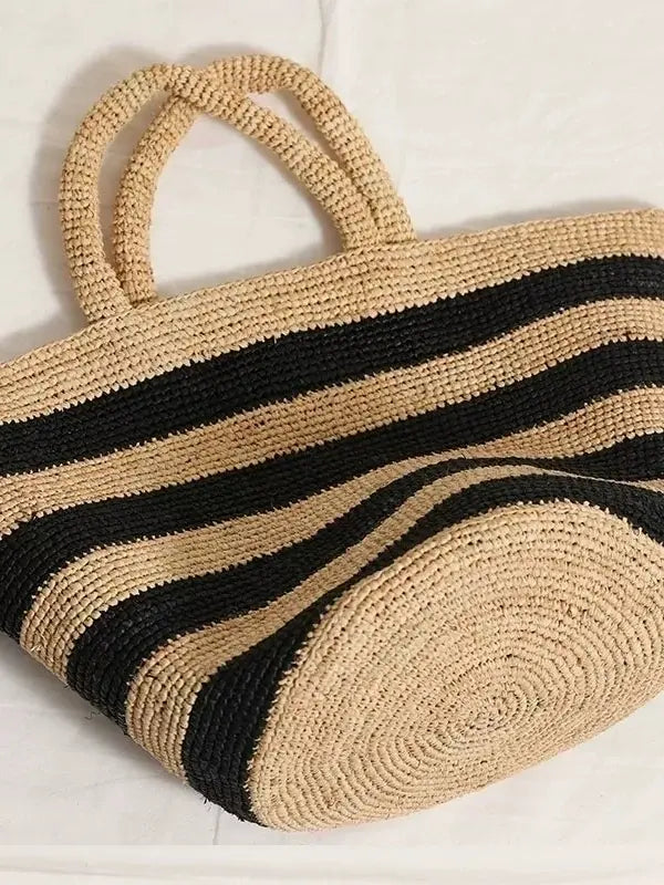 The Breton Striped Raffia Tote