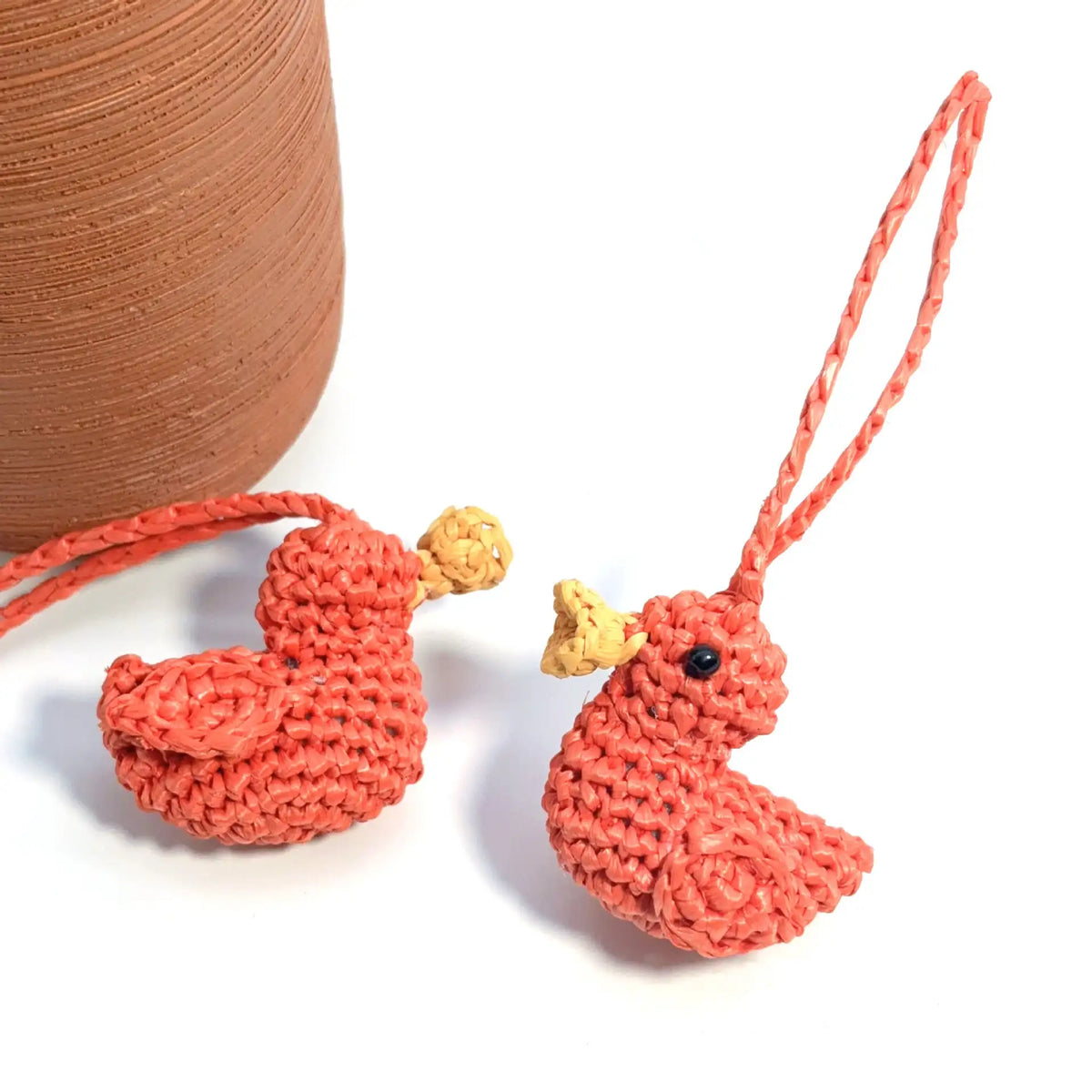 Handcrafted Raffia Duck Charm