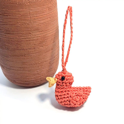 Handcrafted Raffia Duck Charm