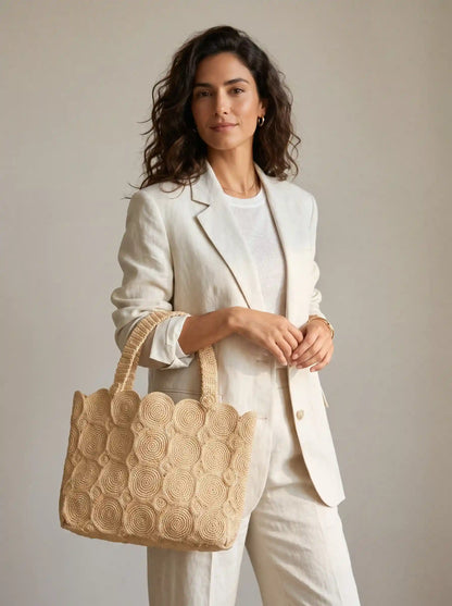 The Solis Artisan Raffia Tote