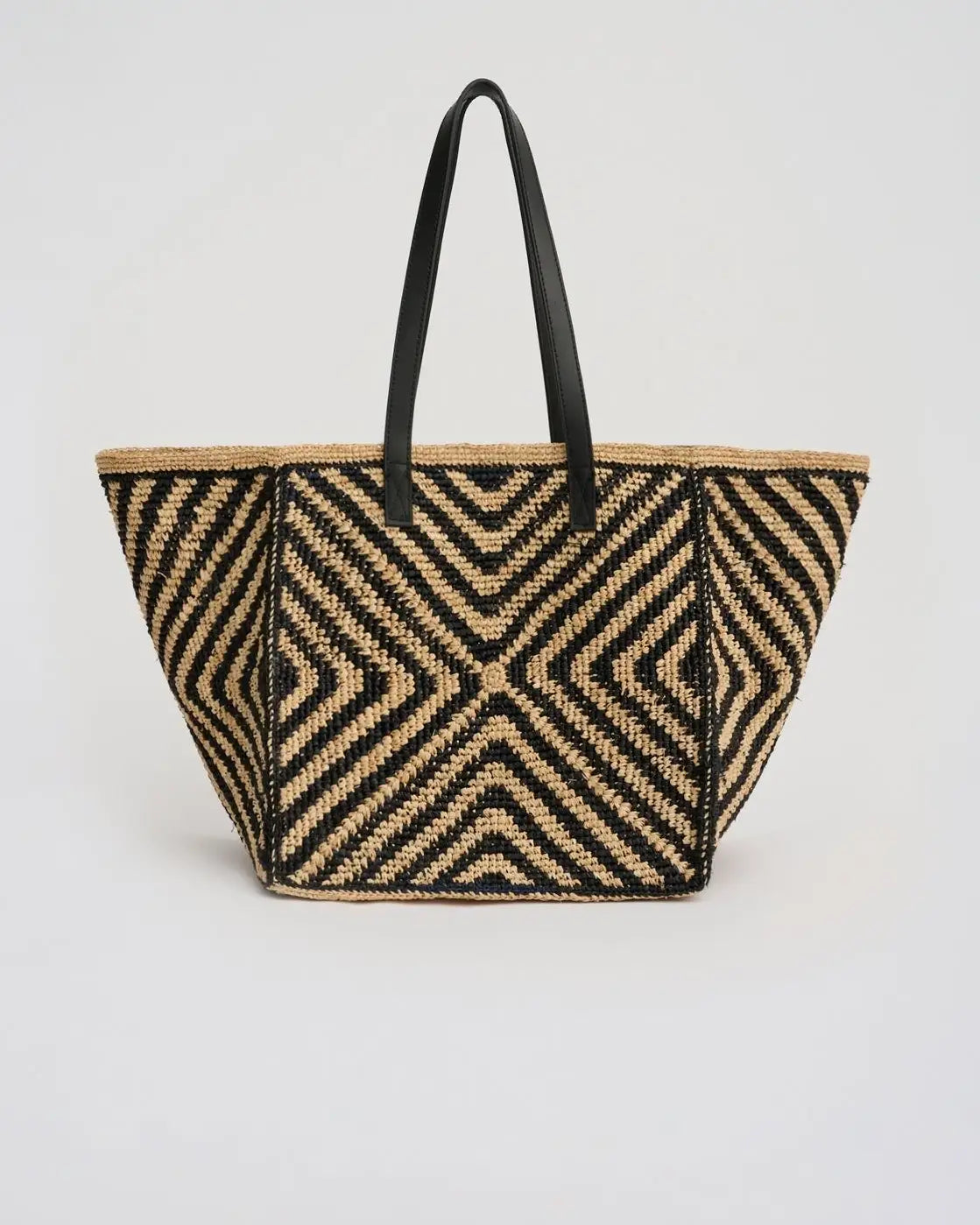 The Geometric Raffia Tote