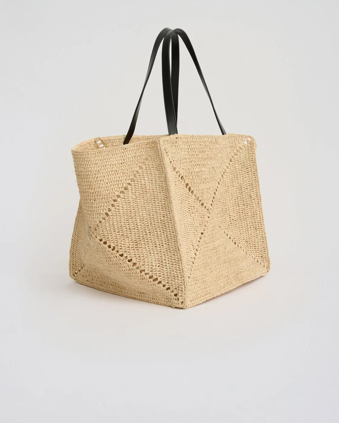 The Geometric Raffia Tote