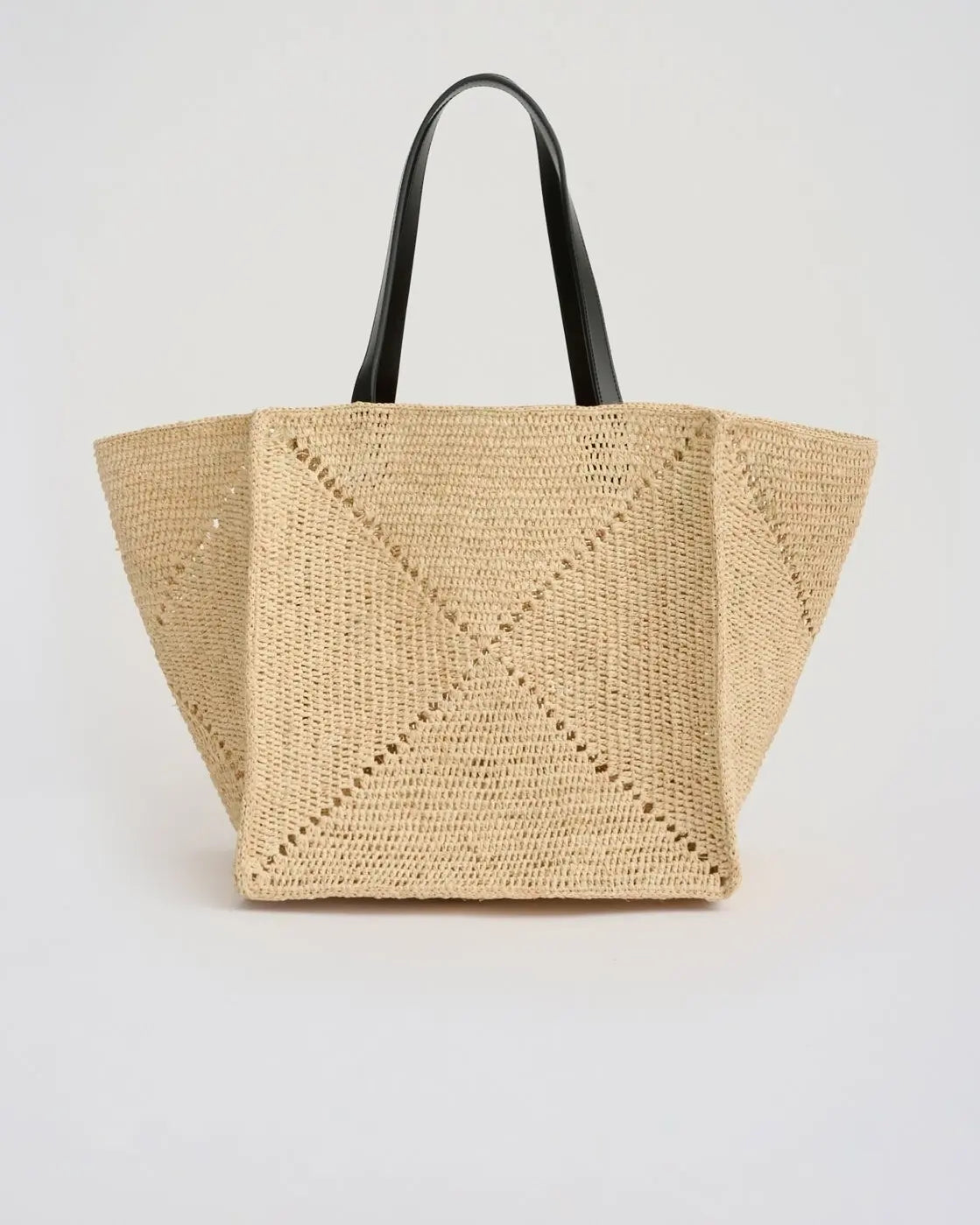 The Geometric Raffia Tote