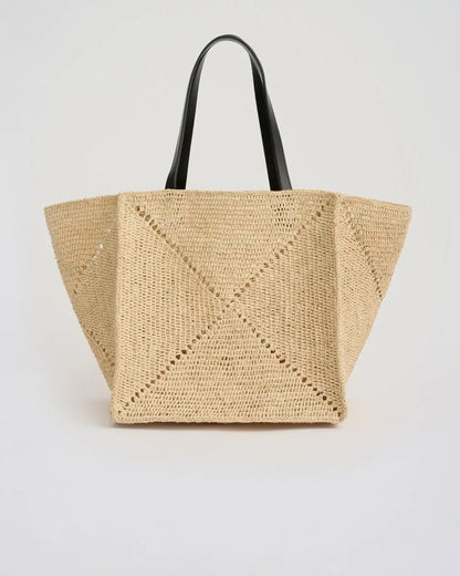 The Geometric Raffia Tote