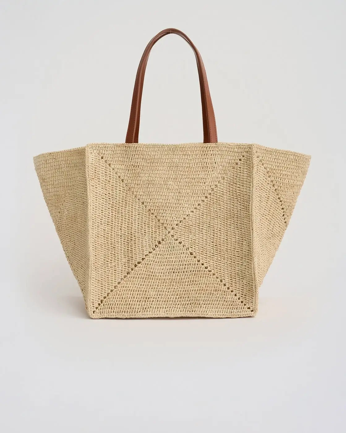 The Geometric Raffia Tote