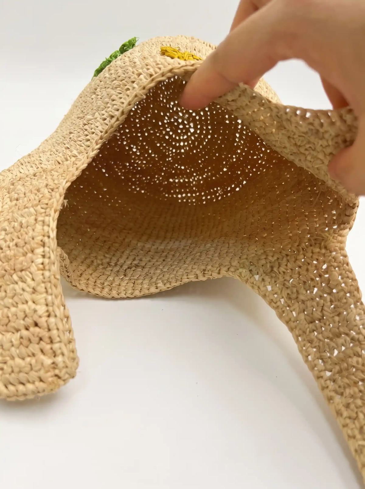 Raffia Floral Bucket Bag
