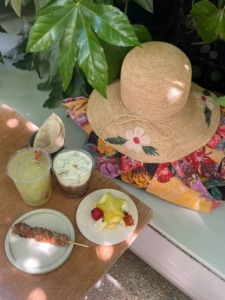 The Botanical Embroidered Raffia Sun Hat